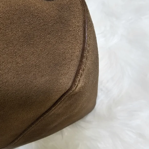 Authentic Gucci Hand Bag Bamboo Brown Suede Leather - Picture 9 of 17